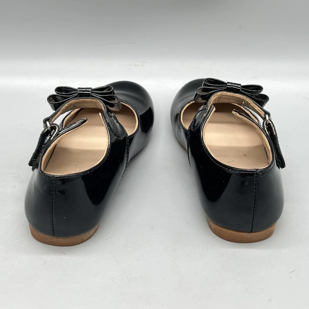 Elephantito Shoes Girls 9 Black Patent Leather Mary Jane Bow Flats Dress School